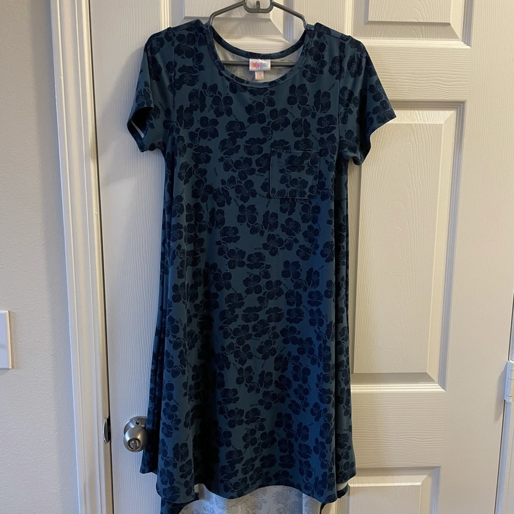 Lularoe XXS Carly Swing Dress, Navy floral, soft!